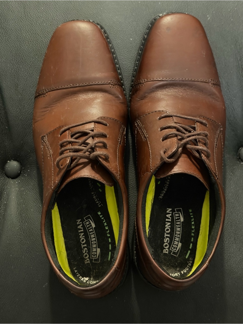 bostonian commonwealth cap-toe oxfords 🍫 brown leather men's